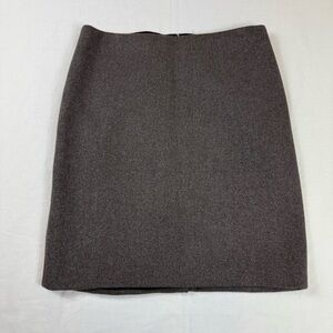 Theory Clean Pensil Skirt Size 12 Cashmere Tweed Elegant Brown Skirt